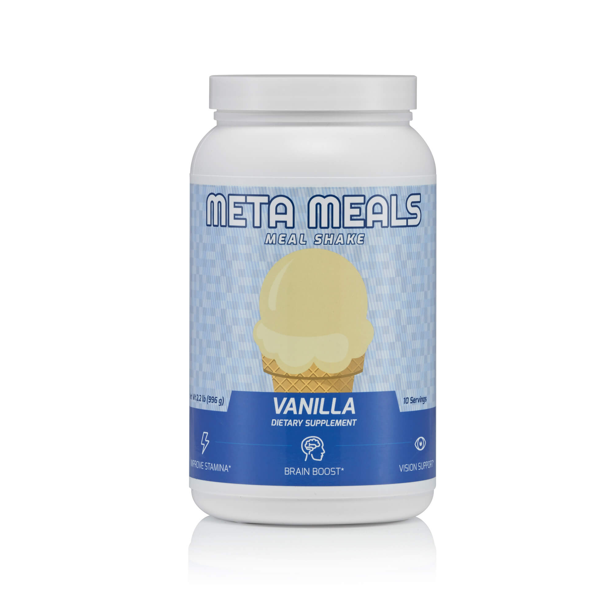 Vanilla meal replacement shake powder tub for gamers